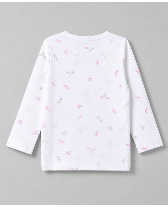 Babyhug 100% Cotton Interlock Knit Front Open Full Sleeves Jhablas With Polka Dot, Floral Print & Bunny Ear Applique Pack of 3 - Lilac, White & Pink