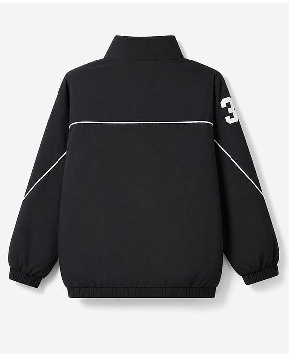 Pine Active Woven Full sleeves Ultra Comfort Atheliesure Jacket with Stand Collar - Black