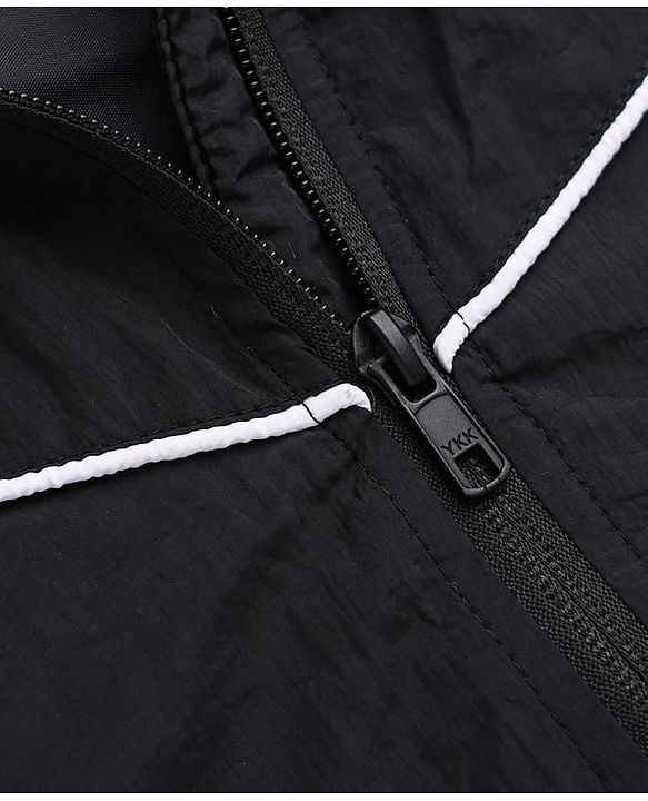 Pine Active Woven Full sleeves Ultra Comfort Atheliesure Jacket with Stand Collar - Black