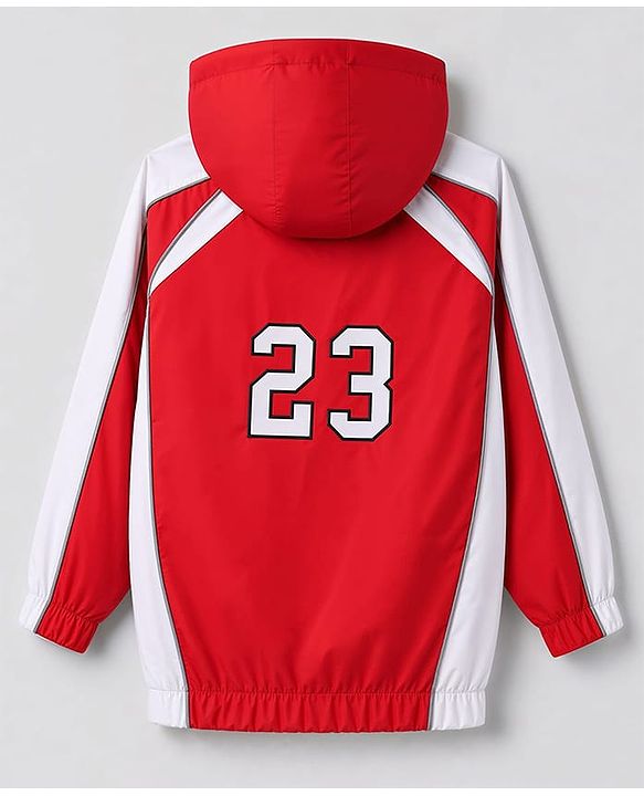 Pine Active Woven Full Sleeves Ultra Comfort Atheliesure Jacket With Text Print - Red