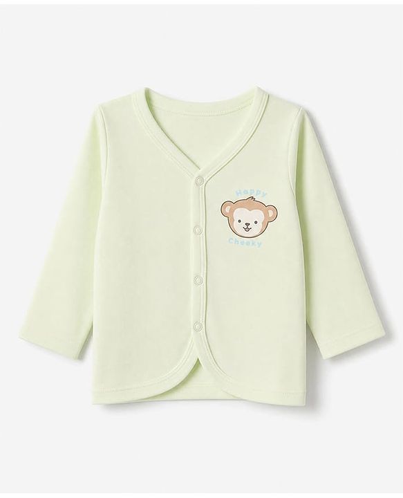 Babyhug 100% Cotton Interlock Knit Full Sleeves Animal & Striped Print Jhablas Pack of 3 - Blue Pink & Green