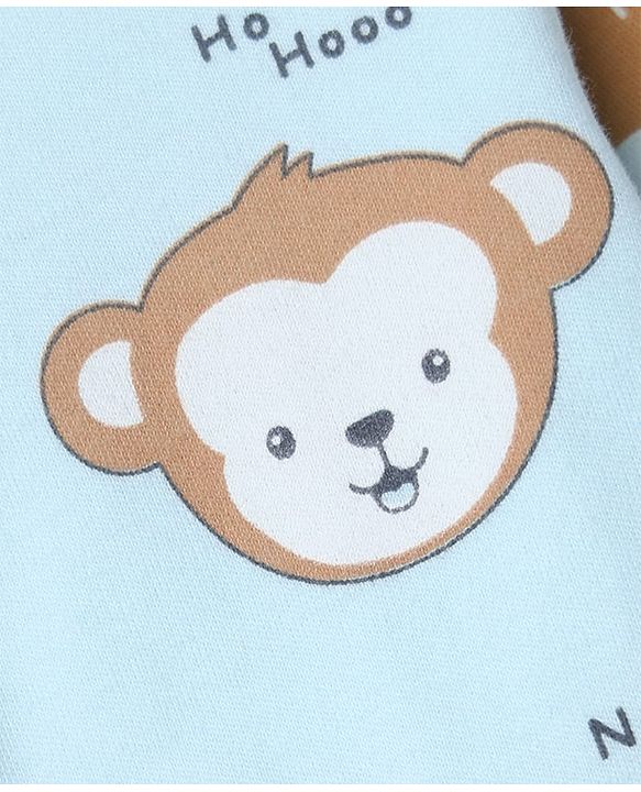 Babyhug 100% Cotton Interlock Knit Full Sleeves Animal & Striped Print Jhablas Pack of 3 - Blue Pink & Green