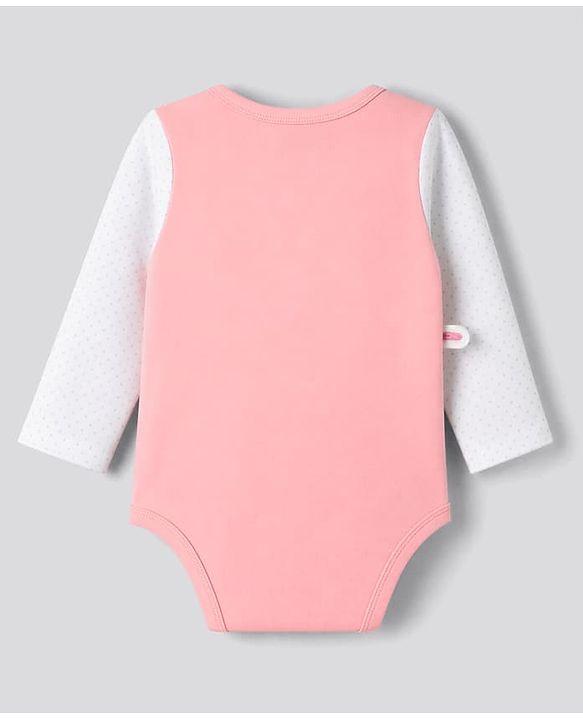 Babyhug 100% Cotton Interlock Knit Full Sleeve Onesies With Polka Dot & Floral Printed Pack of 3 - White, Lilac & Pink