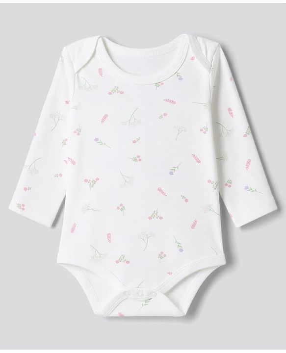 Babyhug 100% Cotton Interlock Knit Full Sleeve Onesies With Polka Dot & Floral Printed Pack of 3 - White, Lilac & Pink