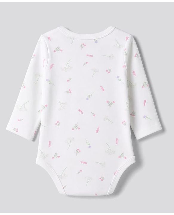 Babyhug 100% Cotton Interlock Knit Full Sleeve Onesies With Polka Dot & Floral Printed Pack of 3 - White, Lilac & Pink