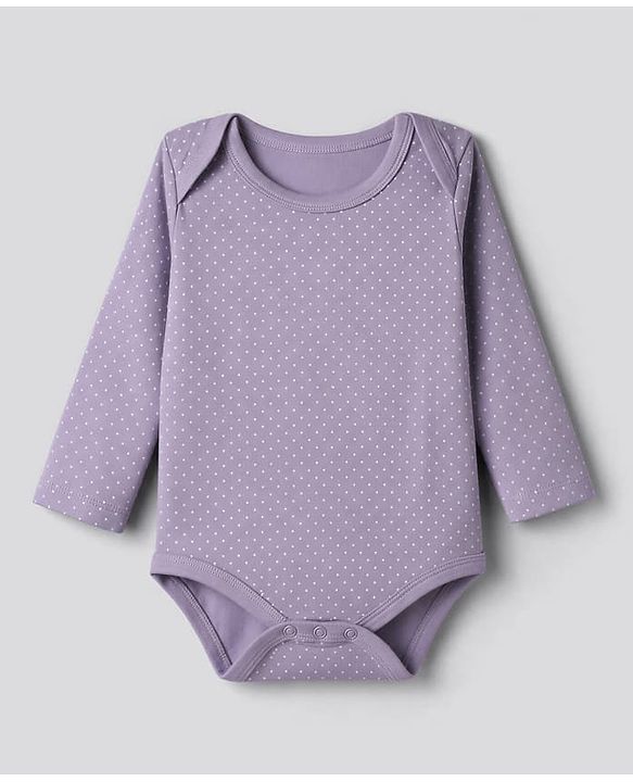 Babyhug 100% Cotton Interlock Knit Full Sleeve Onesies With Polka Dot & Floral Printed Pack of 3 - White, Lilac & Pink