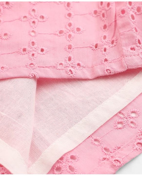 Babyhug 100% Cotton Woven Dress with Sleeveless and Bow Detail in Pink for 3-6 Months