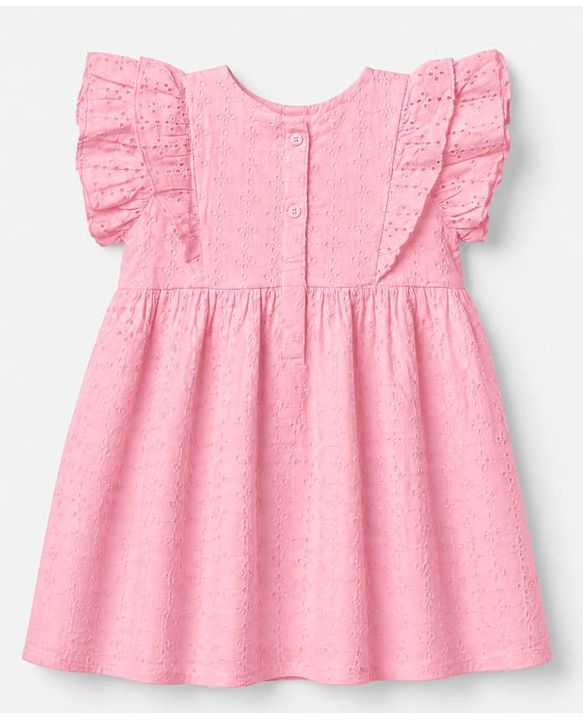 Babyhug 100% Cotton Woven Dress with Sleeveless and Bow Detail in Pink for 3-6 Months