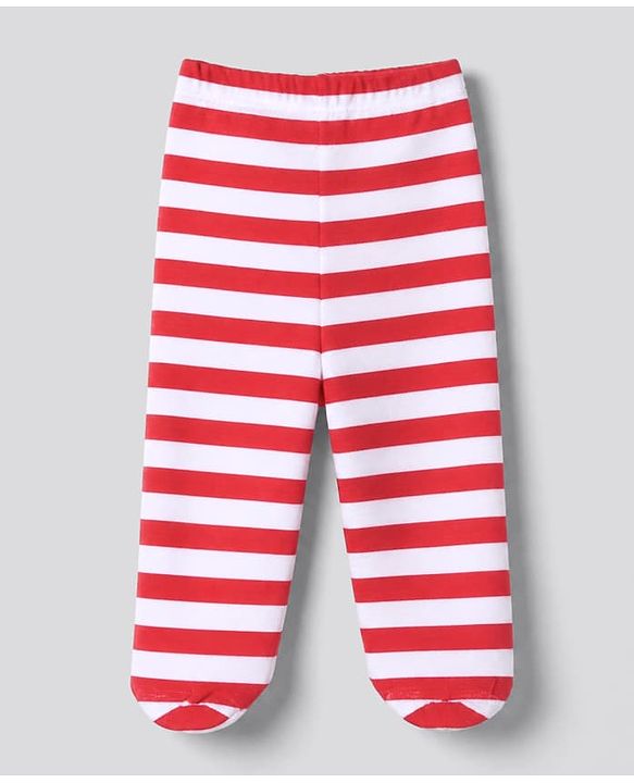 Babyhug 100% Cotton Knit Full Length Striped Bootie Leggings with Vehicle Print Pack of 3 - Yellow Red White