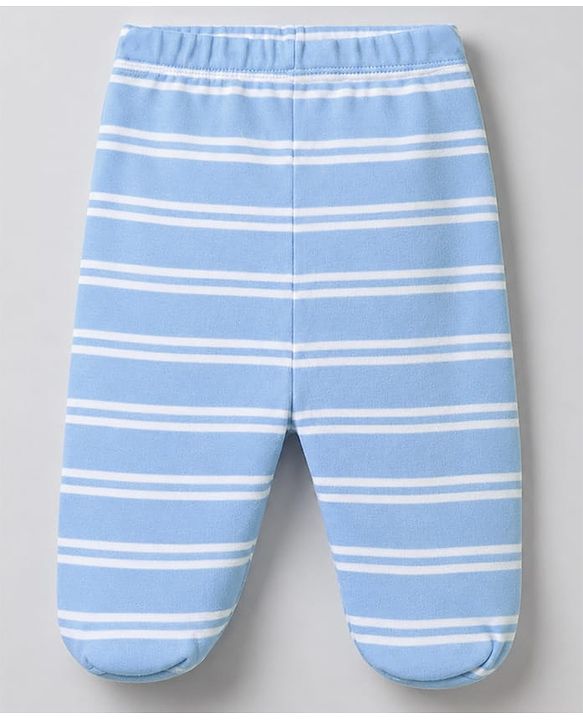 Babyhug 100% Cotton Knit Full Length Striped Bootie Leggings With Animal Print Pack of 3 - Orange