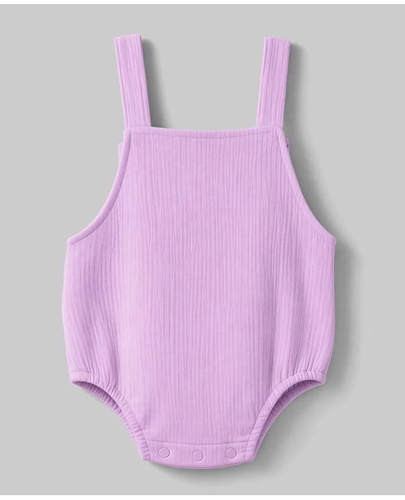 Babyhug 100% Cotton Interlock Knit Half Sleeves Onesies With Inner Tee & Bow Print - Lilac