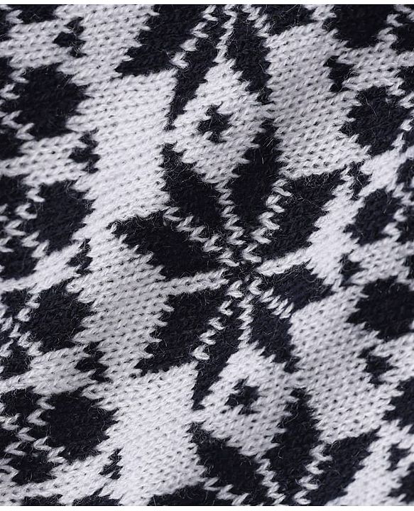Babyhug Knit Full Length Printed Fleece & Woollen Bottomwear - Navy Blue