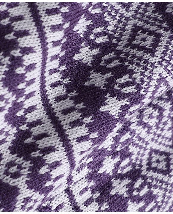 Babyhug Knit Full length Geometric Printed Fleece & Woollen Pant - Purple
