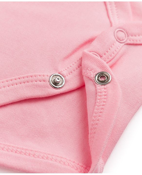 Babyhug 100% Cotton Interlock Knit Full Sleeves Bunny Applique Onesie With Leggings & Cap - Pink & Purple