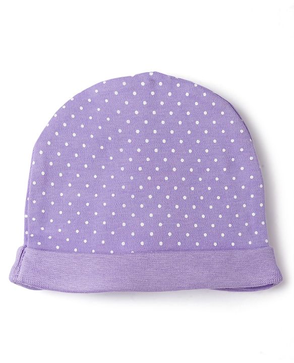 Babyhug 100% Cotton Interlock Knit Full Sleeves Bunny Applique Onesie With Leggings & Cap - Pink & Purple