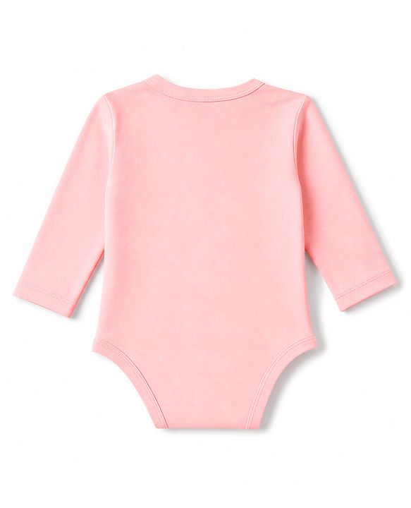 Babyhug 100% Cotton Interlock Knit Full Sleeves Bunny Applique Onesie With Leggings & Cap - Pink & Purple