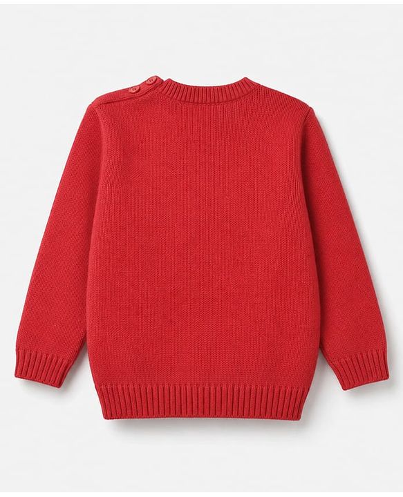 Babyhug Knit Full Sleeves Set with Heart design - Red