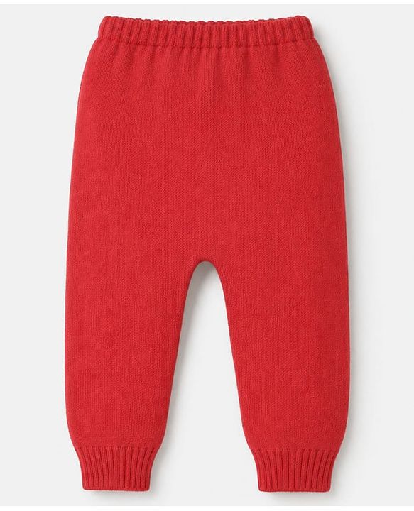 Babyhug Knit Full Sleeves Set with Heart design - Red