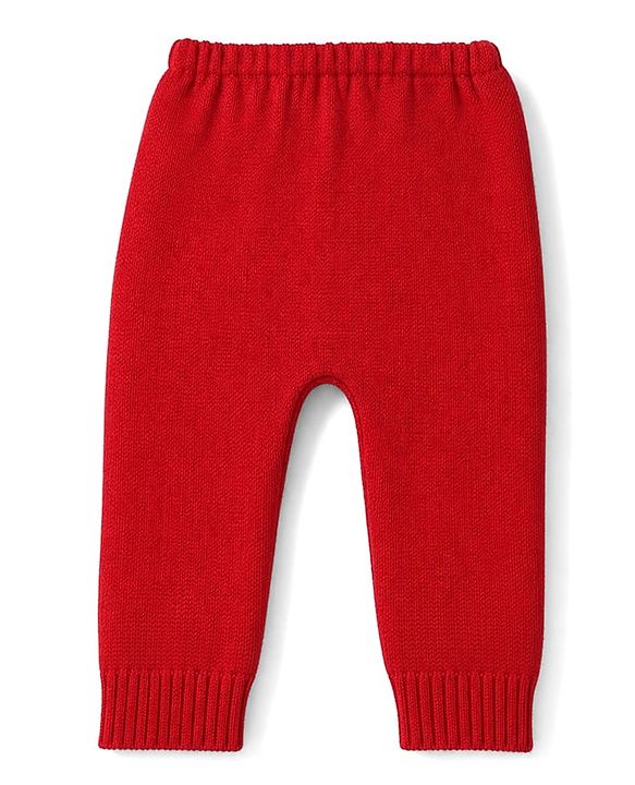Babyhug Knit Full Sleeves Sweater Set with Truck Design - Red