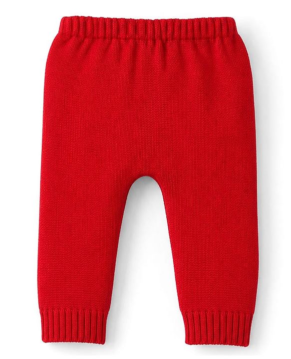 Babyhug Knit Full Sleeves Sweater Set with Truck Design - Red
