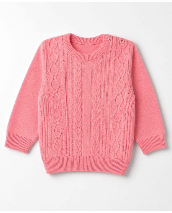 Babyhug Knit Full Sleeves Sweater Set - Pink