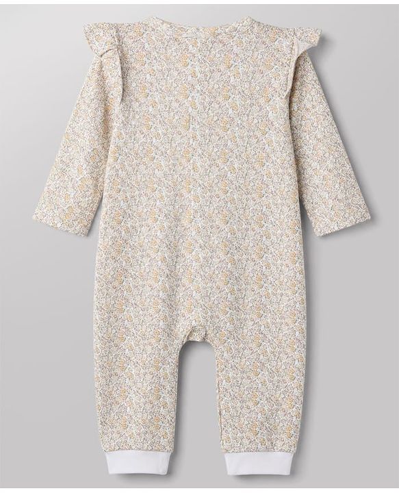 Babyhug 100% Cotton Interlock Knit Full Sleeves Striped Rompers Pack of 2 - Cream & Grey
