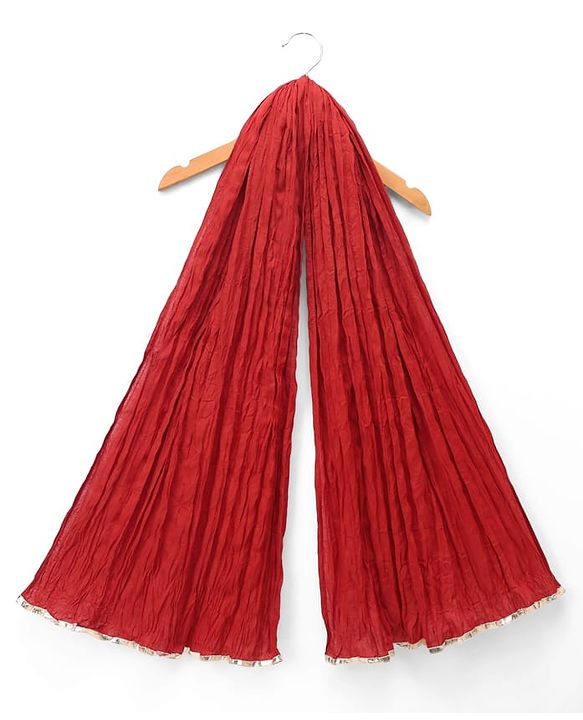 Babyhug 100% Cotton Cambric Woven Sleeveless Lehenga, Choli and Dupatta Set With Floral Print - Maroon