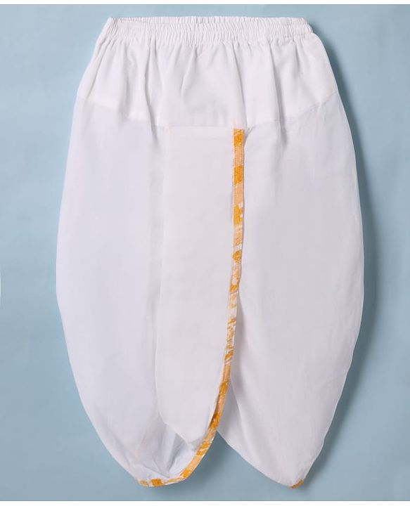Babyhug 100% Cotton Cambric Woven Full Sleeves Dhoti Kurta Set and Jacket With Stripes Print in White