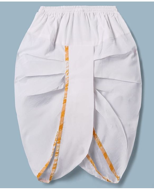Babyhug 100% Cotton Cambric Woven Full Sleeves Dhoti Kurta Set and Jacket With Stripes Print in White