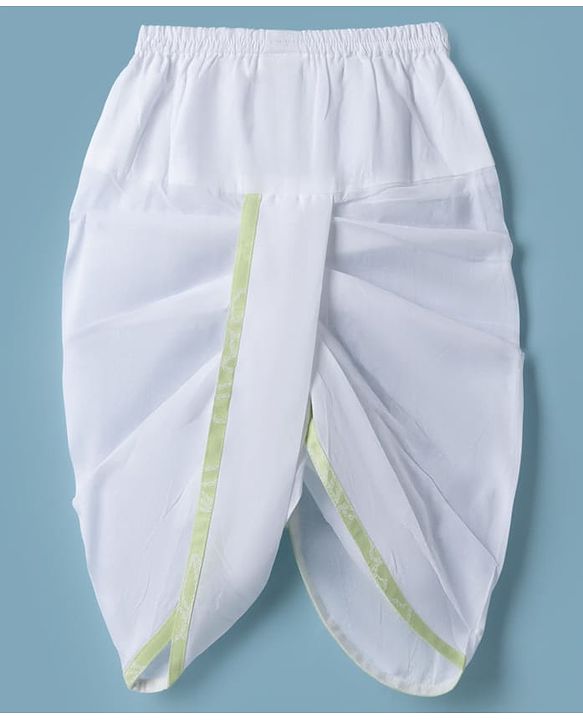 Babyhug 100% Cotton Cambric Woven Full Length Embroidered Dhoti & Kurta Set - Light Green
