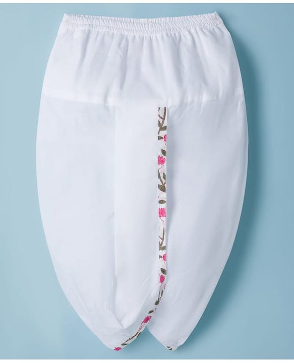 Babyhug 100% Cotton Cambric Woven Full Sleeves Floral Printed Dhoti Kurta Set - White