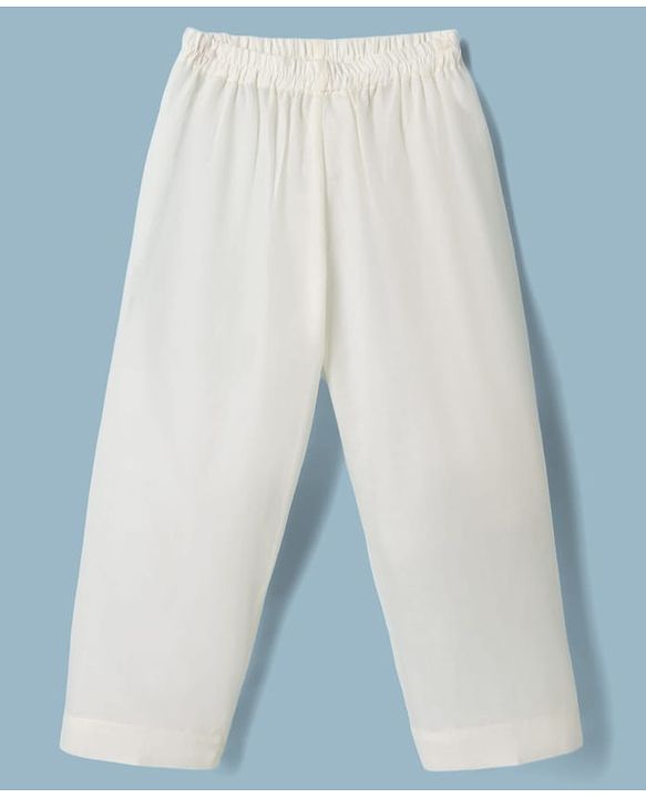 Babyhug Cambric Woven Full Sleeves Solid Kurta & Pyjama Set with Embroidery - Limegreen