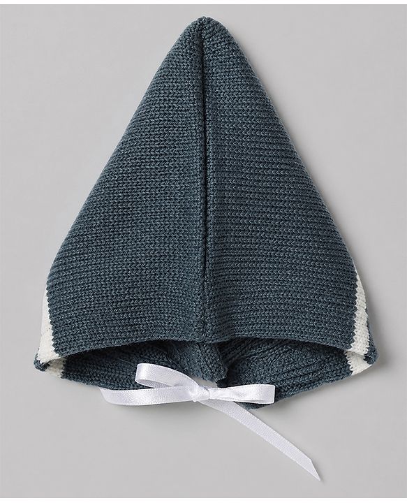 Babyhug Knit Full Sleeves Striped Sweater Sets with Cap & Booties - Grey