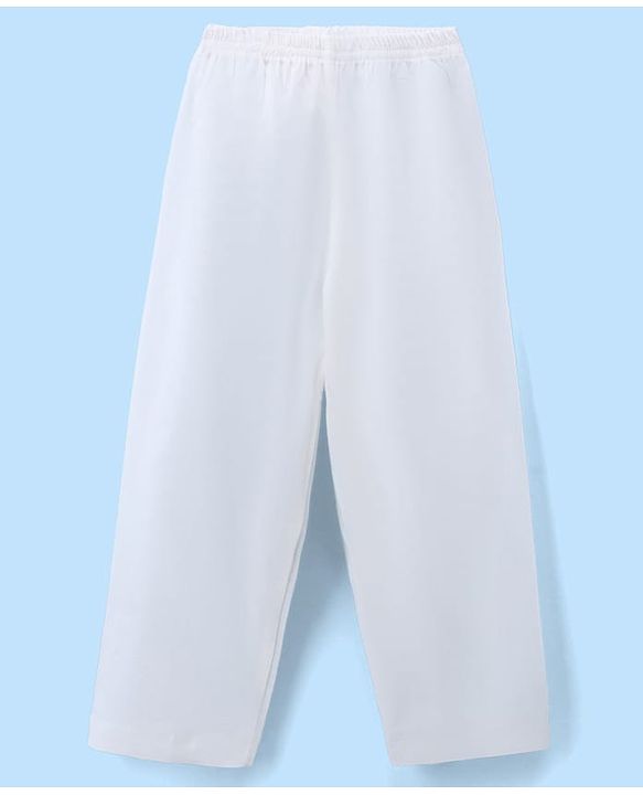 Babyhug Cambric Woven Full Sleves Kurta Pyjama Set and Jacket with Floral Print - Offwhite