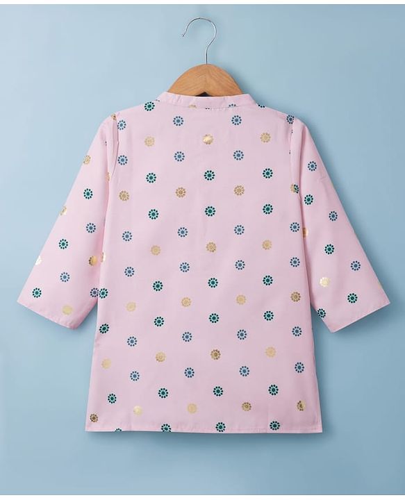 Babyhug 100% Cottom 100% Cotton Cambric Woven Floral Printed Full Sleeves Kurta Pajama Set - Pink