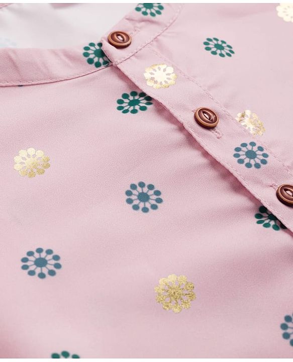 Babyhug 100% Cottom 100% Cotton Cambric Woven Floral Printed Full Sleeves Kurta Pajama Set - Pink