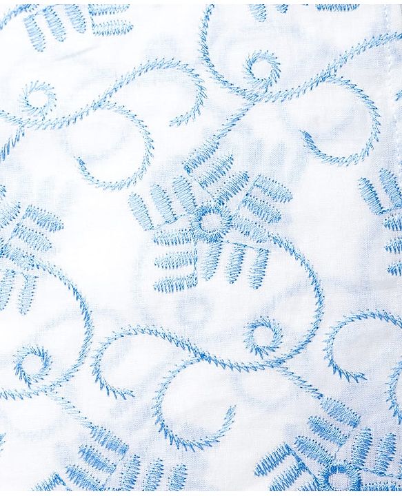 Babyhug 100% Cotton Cambric Woven Embroidered Full Sleeves Kurta Pajama Set - Blue & White