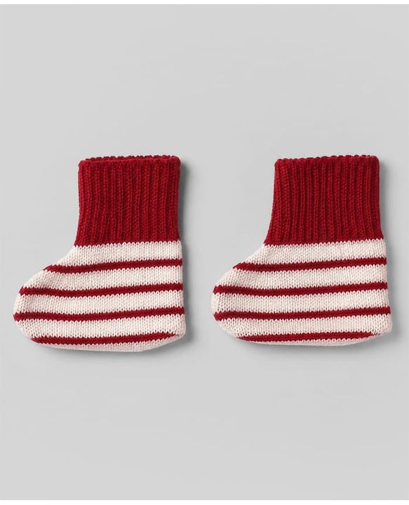 Babyhug Knit Full Sleeves Striped Sweater Set with Cap & Booties - White