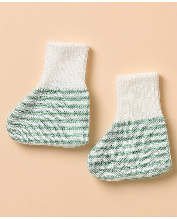 Babyhug Knit Cardigan and Pant with Full Sleeves and Color Block Design in Mint for Preemie-Preemie