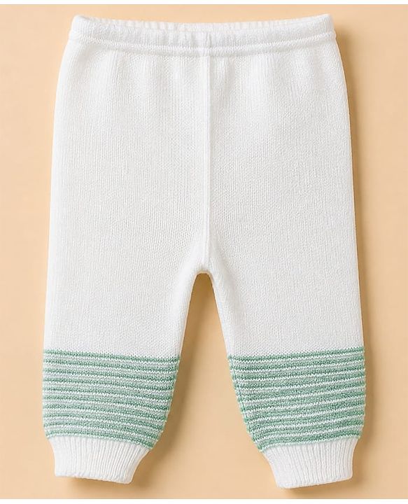 Babyhug Knit Cardigan and Pant with Full Sleeves and Color Block Design in Mint for Preemie-Preemie