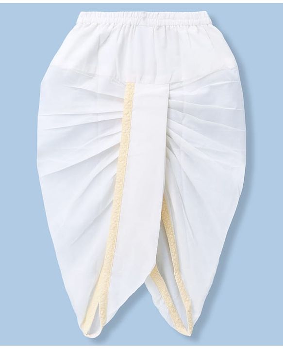 Babyhug 100% Cotton Cambric Woven Full Sleeves Hakkoba Embroidered Kurta & Dhoti Set - Yellow