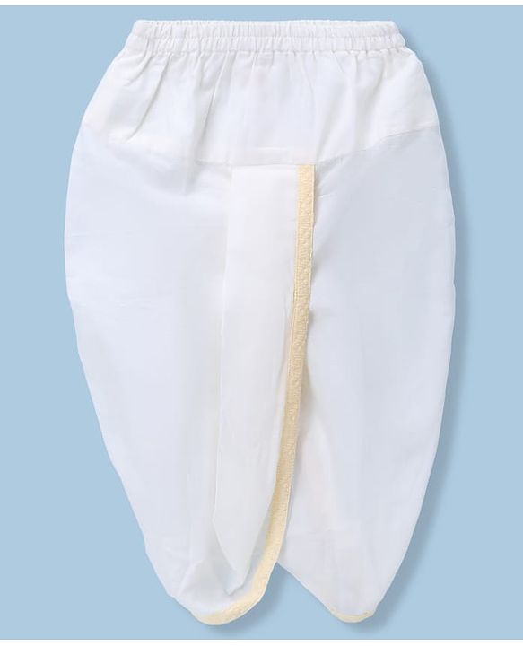 Babyhug 100% Cotton Cambric Woven Full Sleeves Hakkoba Embroidered Kurta & Dhoti Set - Yellow