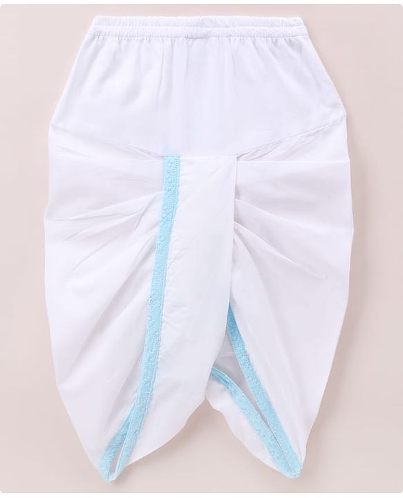 Babyhug 100% Cotton Cambric Woven Full Sleeves Embroidered Kurta & Dhoti Set - Light Blue