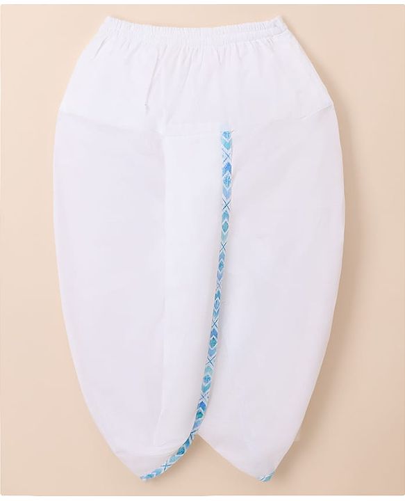Babyhug 100% Cotton Cambric Woven Full Sleeves Kurta & Dhoti Set With Printed Jacket - White