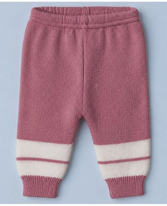 Babyhug Knit Full Sleeves Colour Block Design Sweater Set with Cap & Booties - Peach