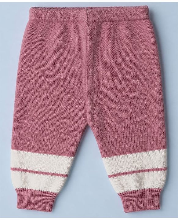 Babyhug Knit Full Sleeves Colour Block Design Sweater Set with Cap & Booties - Peach