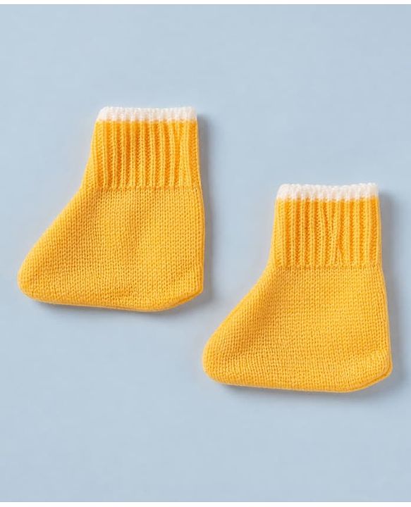 Babyhug Knit Sweater Set and Cap and Booties with Full Sleeves and Stripes Design in Yellow for Preemie-Preemie