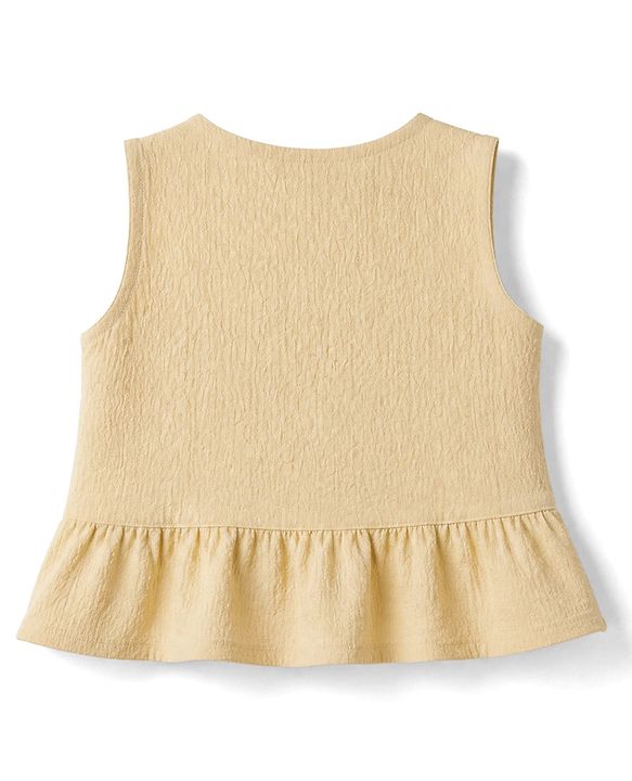Babyhug Cotton Woven Sleeveless Top & Palazzo Set - Cream