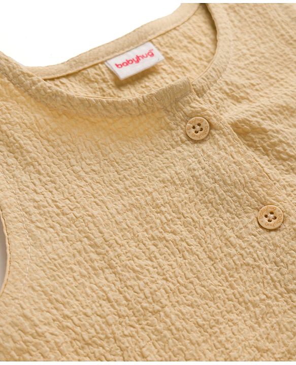 Babyhug Cotton Woven Sleeveless Top & Palazzo Set - Cream
