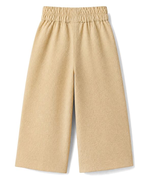 Babyhug Cotton Woven Sleeveless Top & Palazzo Set - Cream